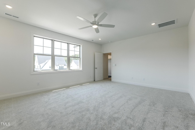 3521 Amelia Grace Dr Lot 67, Fuquay Varina, NC 27526 - unfurnished bedroom featuring baseboards, light colored carpet, recessed lighting, and a ceiling fan
