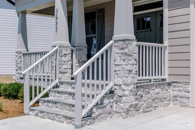 3521 Amelia Grace Dr Lot 67, Fuquay Varina, NC 27526 - property entrance with covered porch and stone siding