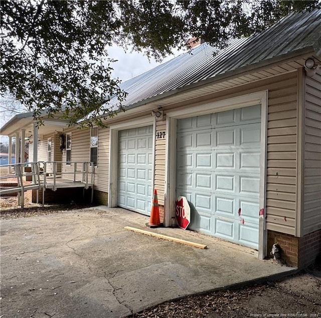 view of garage