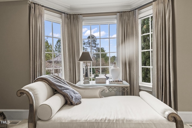 bedroom featuring crown molding