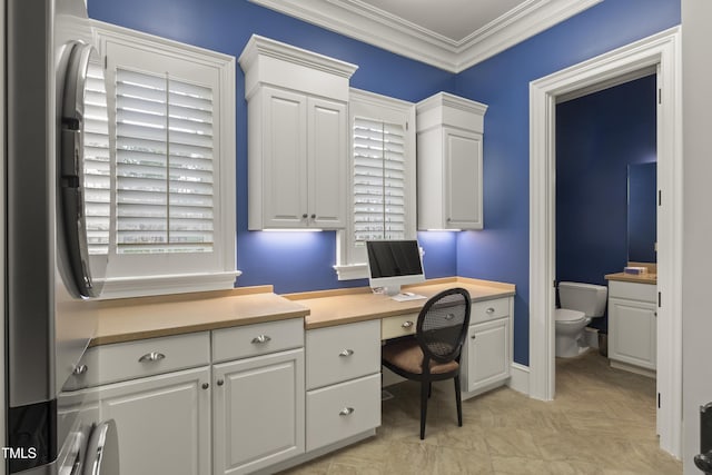 office featuring crown molding