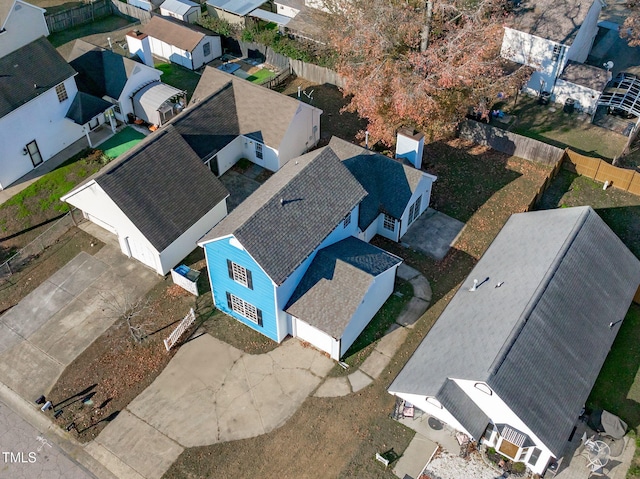 drone / aerial view with a residential view