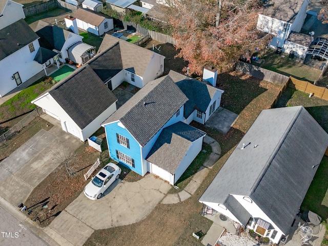 aerial view featuring a residential view