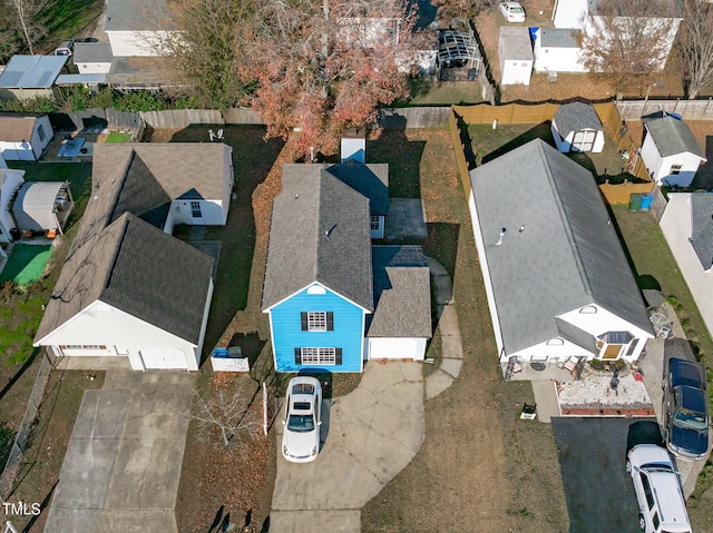 aerial view with a residential view