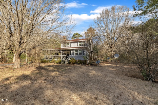 view of front facade featuring covered porch