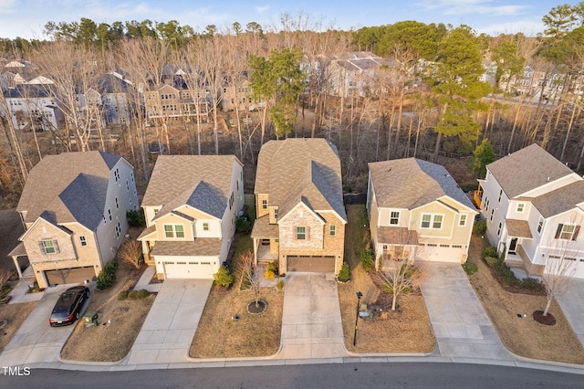 aerial view with a residential view