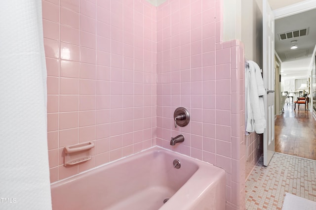 full bath featuring shower / bathtub combination and visible vents