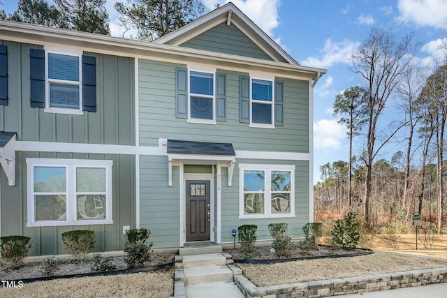 view of front of house with board and batten siding