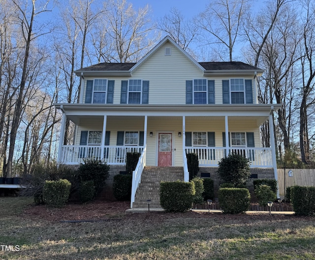 view of front of house featuring covered porch