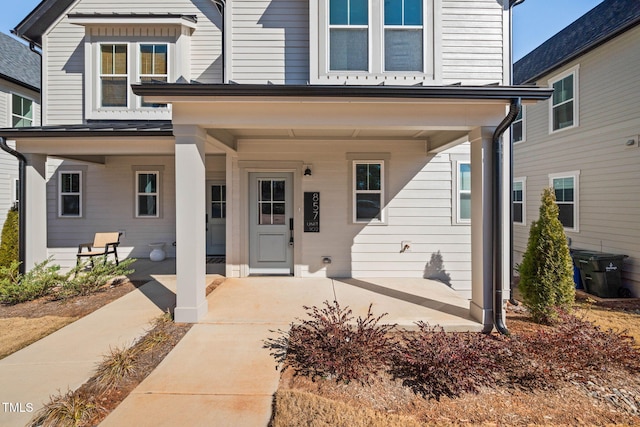 view of front of home with covered porch