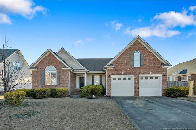 front of property with a garage