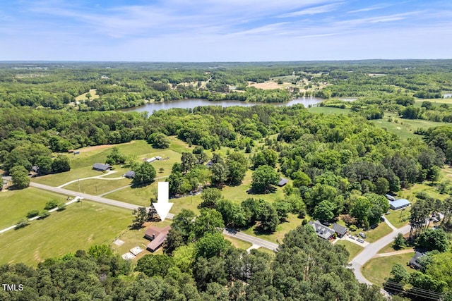620 Mcghees Mill Rd, Roxboro, NC 27574 - drone / aerial view with a view of trees and a water view
