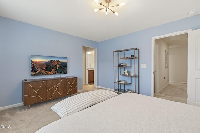 bedroom with carpet and baseboards