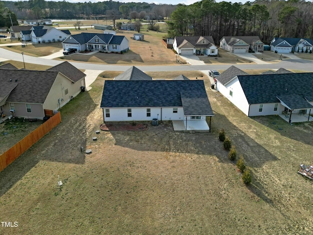 bird's eye view with a residential view