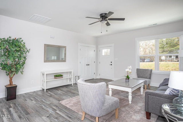 00 Cedar Grove Church Rd, Roxboro, NC 27574 - living room with ceiling fan and wood-type flooring
