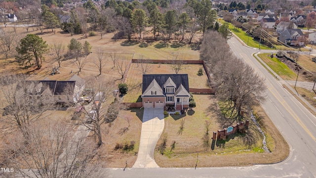 aerial view with a residential view