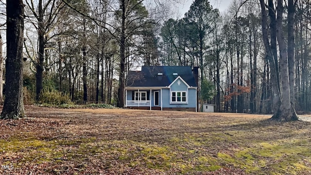 view of front facade featuring covered porch