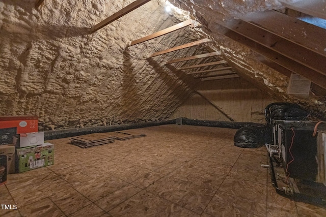 view of unfinished attic