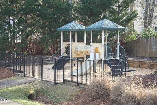 community play area featuring fence