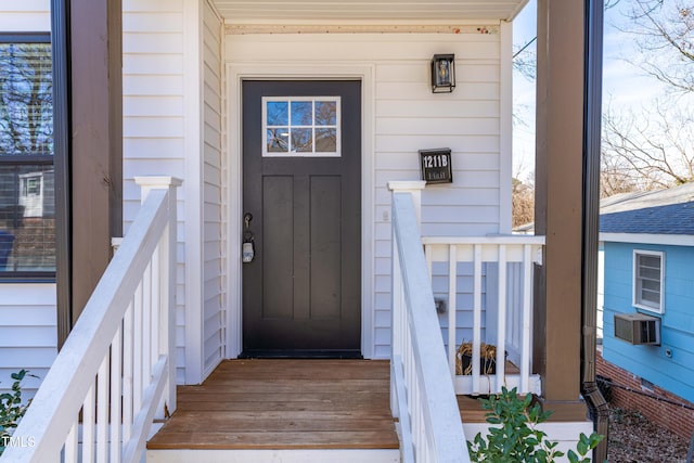 property entrance with cooling unit