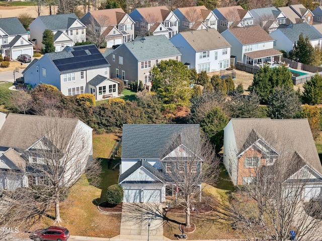 bird's eye view with a residential view