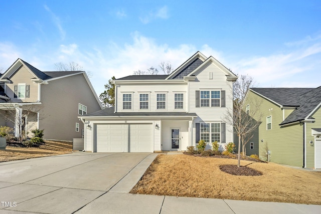 view of front of house with a garage