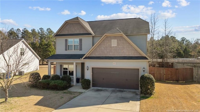 craftsman-style home featuring a garage