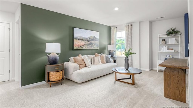 184 Hartfield Ave, Raeford, NC 28376 - carpeted living area featuring baseboards and recessed lighting