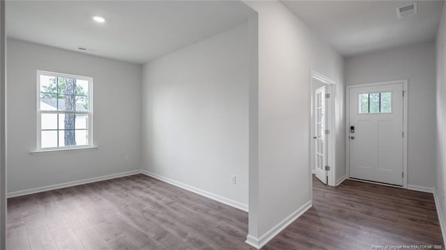 entryway featuring dark hardwood / wood-style floors