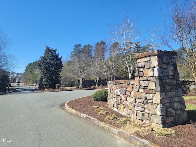 view of street with curbs