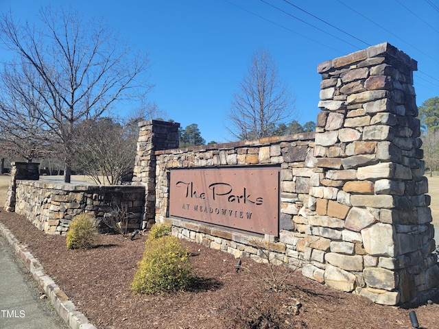 view of community sign