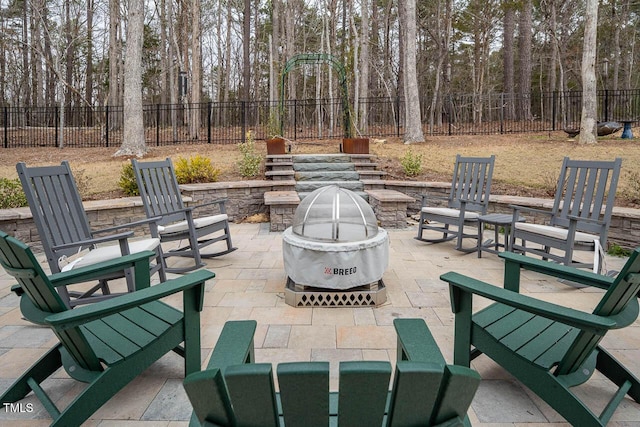 view of patio featuring a fenced backyard