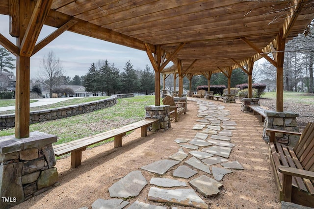 view of patio with a gazebo