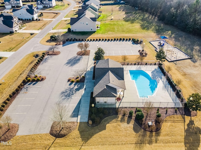 aerial view with a residential view