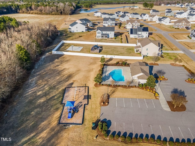 aerial view with a residential view