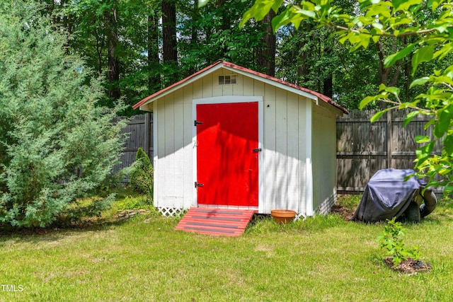 view of shed