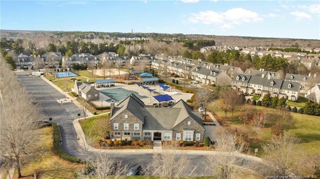 bird's eye view with a residential view