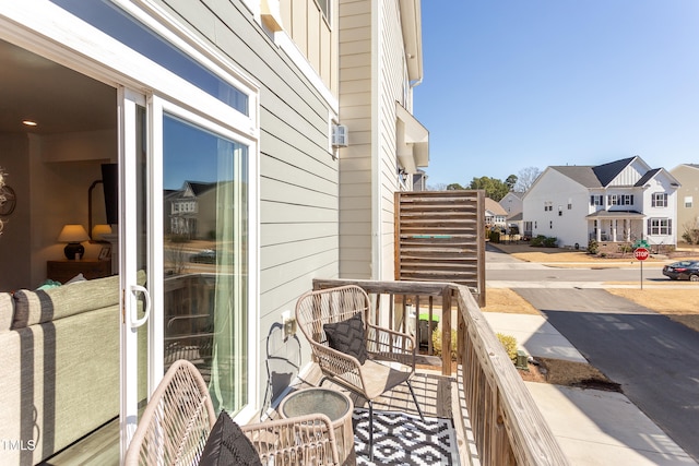 balcony with a residential view