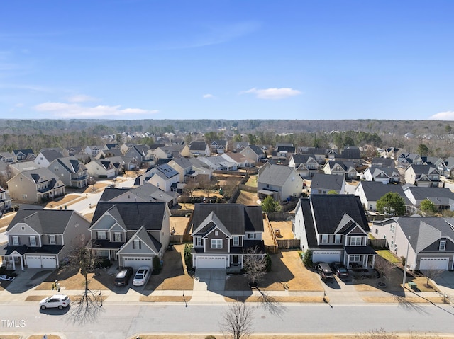 birds eye view of property with a residential view