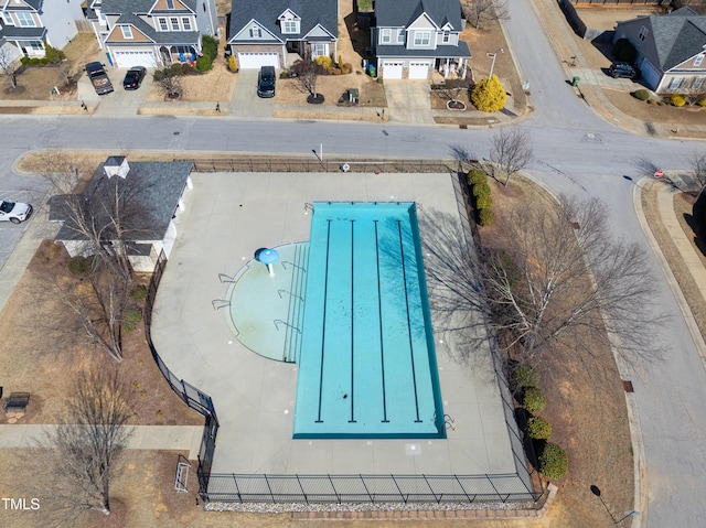 bird's eye view with a residential view