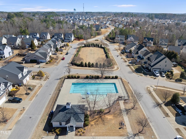 aerial view featuring a residential view