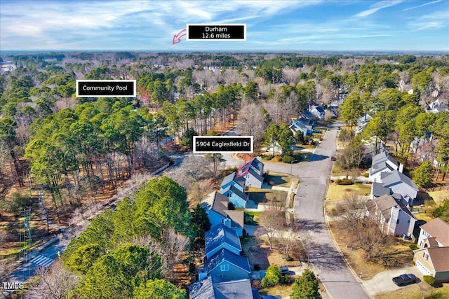 bird's eye view featuring a residential view