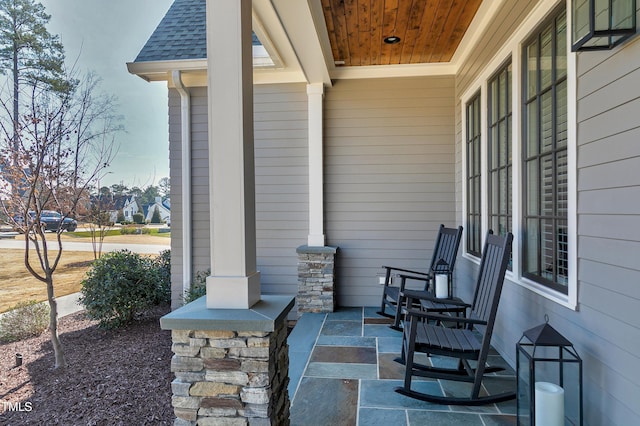 view of patio with a porch