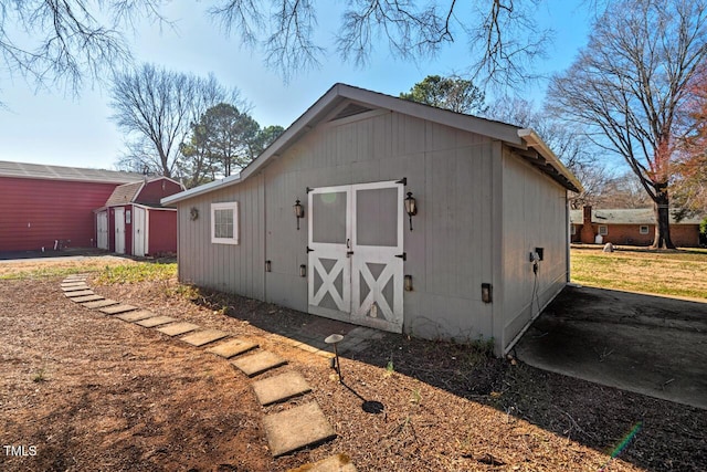 view of shed