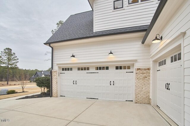 garage with driveway