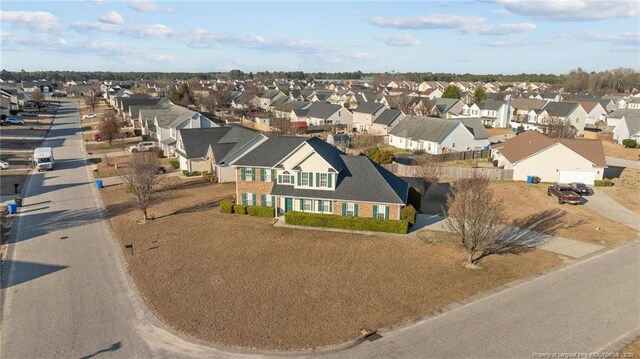 drone / aerial view with a residential view