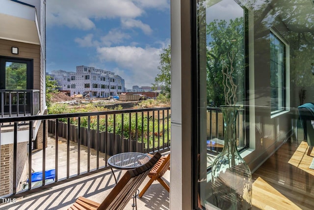 balcony with a view of city