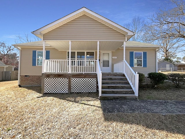 view of front facade with a porch