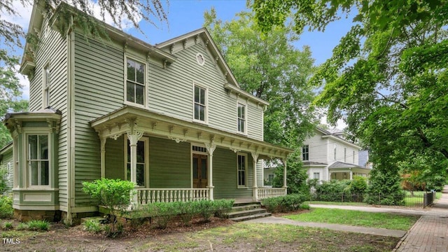 view of front of property with covered porch