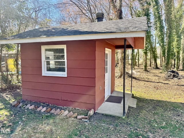 view of shed